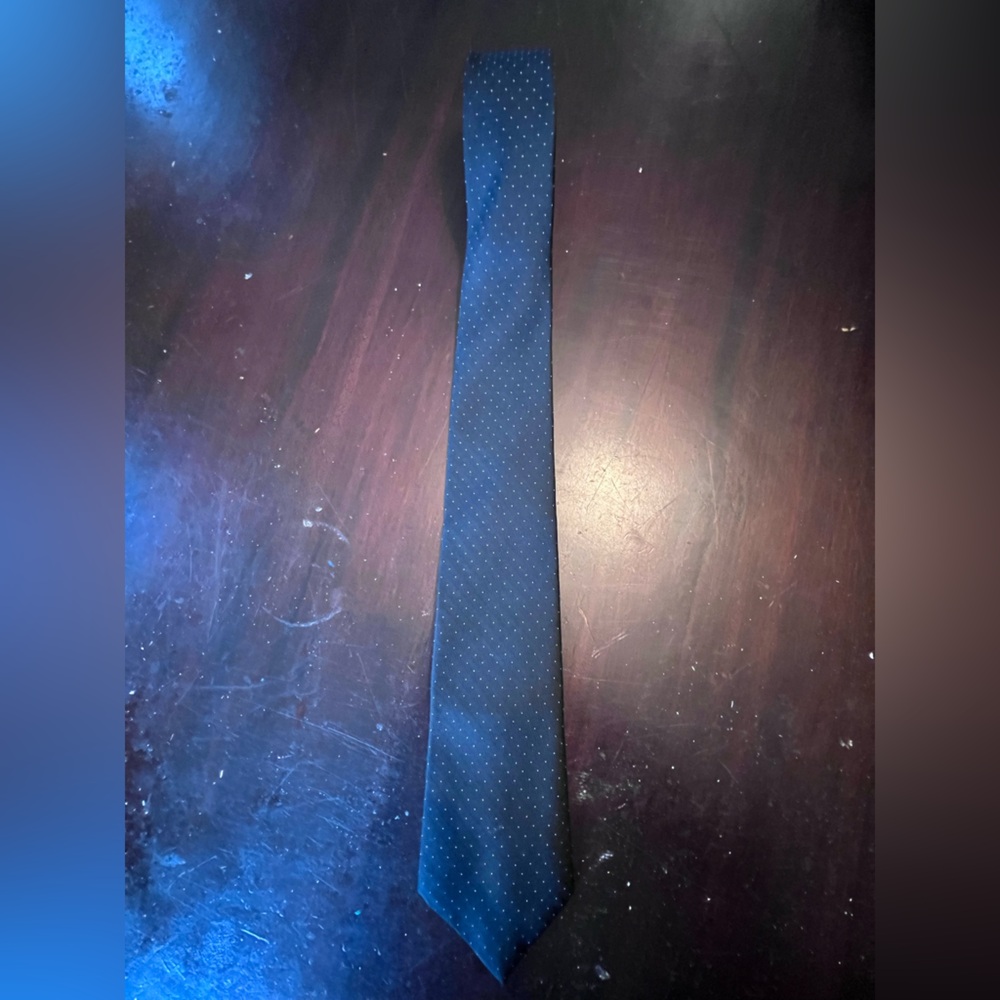 Classic Navy Blue Polka Dot Tie